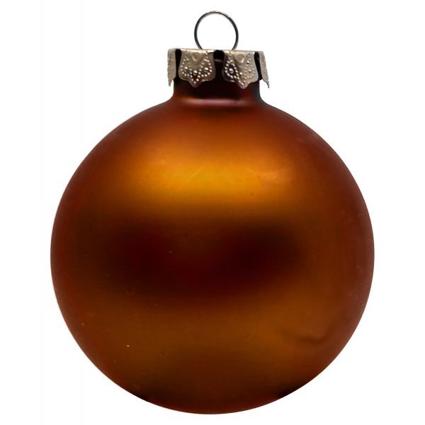 Χριστουγεννιάτικη Γυάλινη Μπάλα Πορτοκαλί Ματ (8cm)